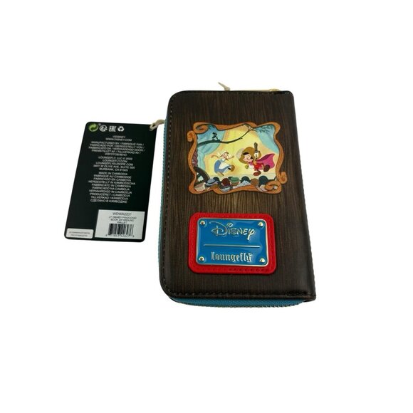 *New Loungefly Disney Pinocchio Classic Story Book Zip Around Wallet NWT - Picture 3 of 6